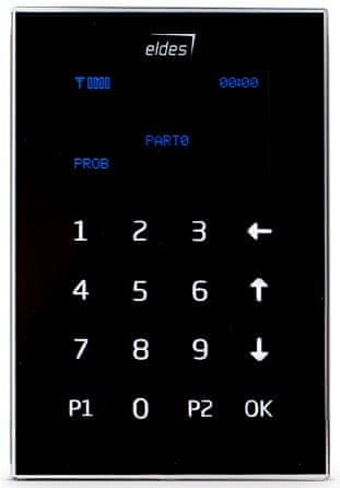 Eldes Skleněná dotyková LCD klávesnice pro ústředny ELDES ESIM364/384 - ČERNÁ