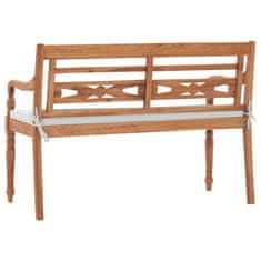 Vidaxl Lavice Batavia s poduškou 120 cm teak