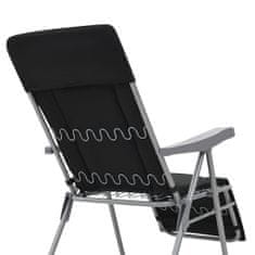 Greatstore Skládací zahradní židle s poduškami 2 ks černé