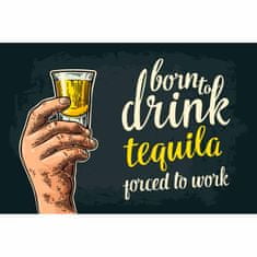 Retro Cedule Cedule Born To Drink Tequila – Porced To Work