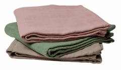 TERRA GAIA čtvercové pleny organic 75x75x75 cm 3ks brown/sage/ pink