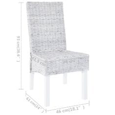 Vidaxl Jídelní židle 4 ks šedé ratan kubu a mangovníkové dřevo