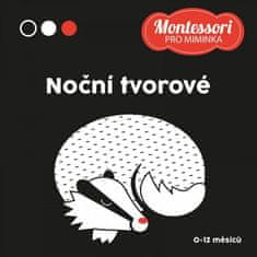 Adéla Korbelářová: Kontrastní leporelo Noční tvorové - Montessori pro miminka, 0-12 měsíců