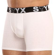 Styx Pánské boxerky long sportovní guma bílé (U1061) - velikost M