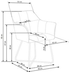 Halmar Jídelní křeslo K377 - béžová/černá