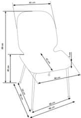 Halmar Jídelní židle K381 - šedá / zlatá