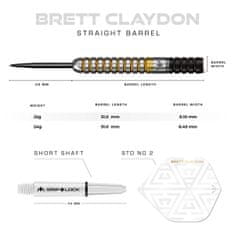 Šipky Steel Brett Claydon - Black & Gold - 24g