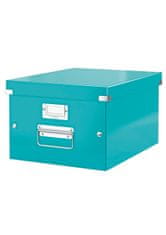 Leitz Kolekce krabic Click & Store WOW - střední / 28,1 x 20 x 36,9 cm / tyrkysová