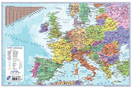 Karton P+P Pracovní podložky dekorované - jednostranná / mapa Evropa