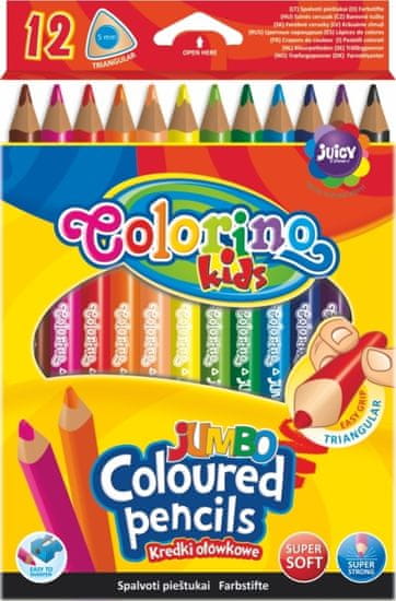 Colorino Pastelky trojhranné Colorino - 12 barev / jumbo