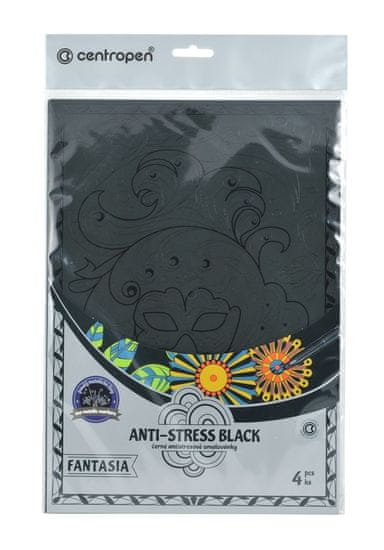 Centropen Omalovánky 9997/4 Antistress black / 4 ks / motivy Fantasia