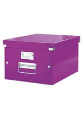 Leitz Kolekce krabic Click & Store WOW - střední / 28,1 x 20 x 36,9 cm / fialová