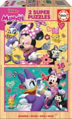 Educa Dřevěné puzzle Minnie a Daisy 2x16 dílků