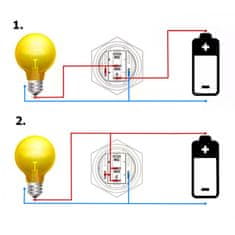 motoLEDy Spínač zapnutí / vypnutí, tlačítko západky LED 18mm , červená