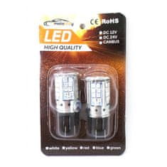 motoLEDy W21/5W LED žárovka 7443 12-24V CANBUS oranžovo-červená, dvoubarevná USA