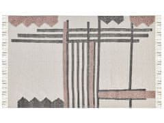 Beliani Bavlněný koberec 140 x 200 cm béžová/černá MURADIYE