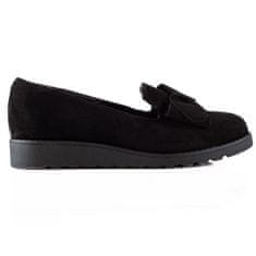 Amiatex Komfortní polobotky černé dámské bez podpatku + Ponožky Gatta Calzino Strech, černé, 37