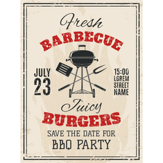 Retro Cedule Cedule Barbecue Burgers BBQ Party