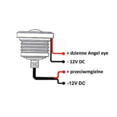 motoLEDy 2ks DRL COB LED světla angel eye daylight, 12V průměr 6.5 cm