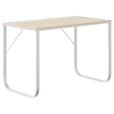 Vidaxl Počítačový stůl bílý a dub 110 x 60 x 73 cm dřevotříska