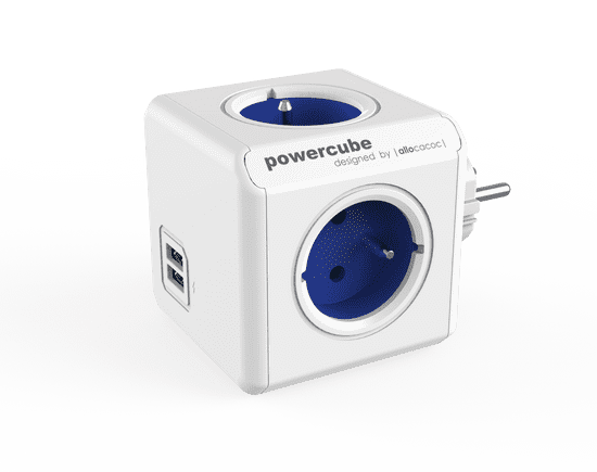 Allocacoc PowerCube Original USB - napájecí lišta se zásuvkami USB, modrá