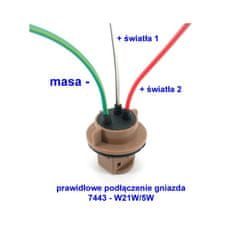 motoLEDy W21/5W LED žárovka 7443 12-24V 1100lm CANBUS červená