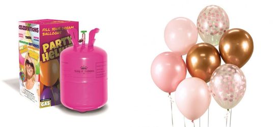 Helium sada HELIUM + SADA LATEXOVÝCH BALÓNKŮ - růžová - 7 ks - 30 cm