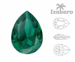 Izabaro 4ks crystal smaragdově zelená 205 hruška slza