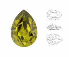 Izabaro 4ks crystal olivine green 228 hruška slza efektní