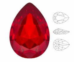 Kraftika 4ks izabaro crystal light siam red 227 hruška slza efektní