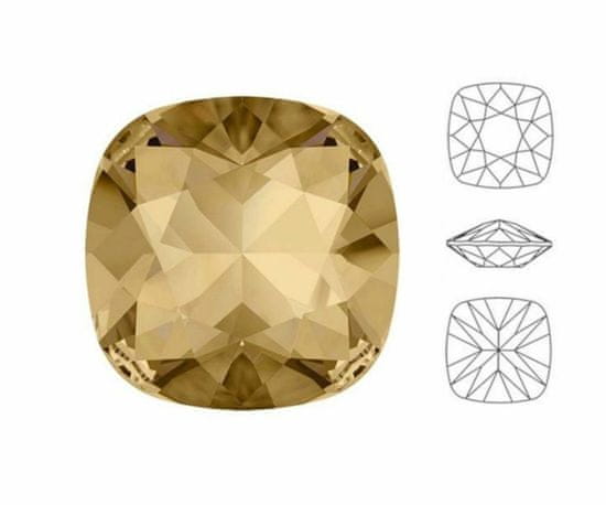 Kraftika 4ks izabaro crystal golden shadow 001gsha cushion square