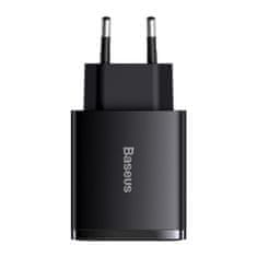 BASEUS Compact síťová nabíječka 2x USB / 1x USB-C 3A 30W PD QC, černá