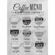 Retro Cedule Cedule Coffee Menu - White