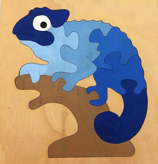 Transworldanimals Dřevěné puzzle CHAMELEON 1