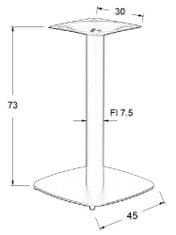 STEMA Kovová stolová podnož pro domácí, restaurační a hotelové použití SH-3050-2/A, šedá, výška 73 cm, spodní prvek 45x45 cm - rám stolu