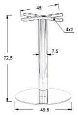 Podstavec stolu, nerezová ocel SH-3001-6/P leštěná, &#8709 49,5 cm