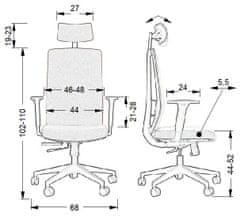 STEMA Otočná židle s prodlouženým sedákem ZN-807-B tk.26