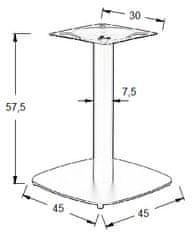 STEMA Podstavec stolu, kovový SH-3050-2/L/B, 45x45 cm