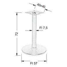 STEMA Chromová podnož stolu pro domácnost, restauraci, hotel NY-B005-57/72, výška 72 cm, průměr spodního prvku 57 cm - rám stolu, stůl