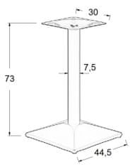 Podstavec stolu, kovový SH-4002-6/B, 44,5x44,5 cm