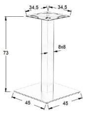 STEMA Kovová stolová podnož pro domácnost, restauraci a hotel SH-5002-5/B, černá, výška 73 cm, rozměry spodního prvku 45x45 cm - rám stolu, stůl