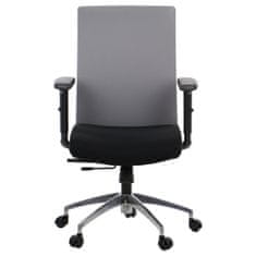 STEMA Otočná kancelářská židle RIVERTON. Má hliníkovou základnu, měkká kolečka, nastavitelné područky a bederní opěrku. Nastavitelné sedadlo. Synchronní mechanismus. Barva černá/šedá.