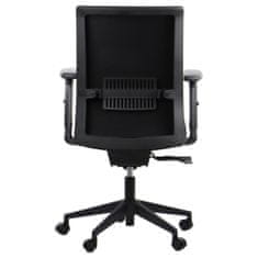 STEMA Otočná kancelářská židle RIVERTON. Má nylonovou základnu, měkká kolečka, nastavitelné područky a bederní opěrku. Nastavitelné sedadlo. Synchronní mechanismus. Černá barva.