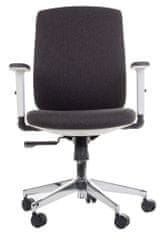STEMA Otočná ergonomická kancelářská židle ZN-605. Má hliníkovou základnu, měkká kolečka, nastavitelné područky a synchronní mechanismus. Pěna s vysokou hustotou (50 kg/m3). Grafitová barva. Bílo/šedý rám.