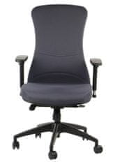 STEMA Otočná ergonomická kancelářská židle KENTON pro domácnost i kancelář. Má nylonovou základnu, měkká kolečka, nastavitelné područky a synchronní mechanismus. Nastavitelné sedadlo. Šedá barva.