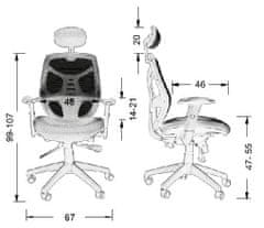 STEMA Šedá otočná židle KB-8905