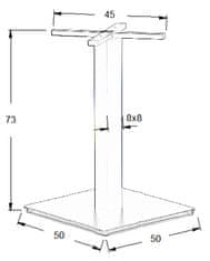 STEMA Kovová stolová podnož pro domácnost, restauraci, hotel SH-5002-6/B, černá, výška 73 cm, spodní prvek 50x50 cm - rám stolu, stůl