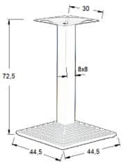 STEMA Litinová stolová podnož, pro domácnost, restauraci, hotel, SH-5014-6/B, černá, výška 72,5 cm, rozměry spodního prvku 44,5 x 44,5 cm - rám stolu, stůl
