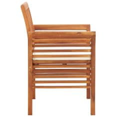 Greatstore Zahradní jídelní židle s poduškou masivní akáciové dřevo