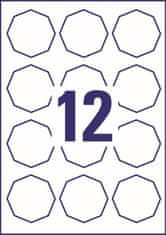 Avery Zweckform Osmihranné etikety | snímatelné | 5083 | 61x60,3 mm, 10xA4, 120 ks, bílá